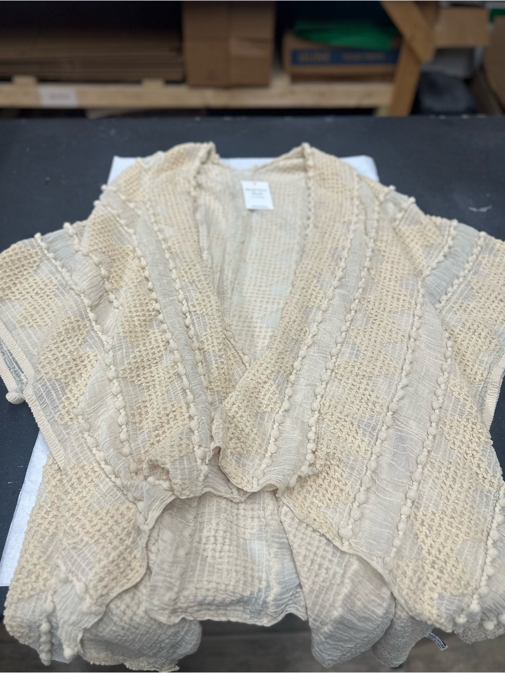 Head Over Heels Cream Textured Open-Front Cardigan